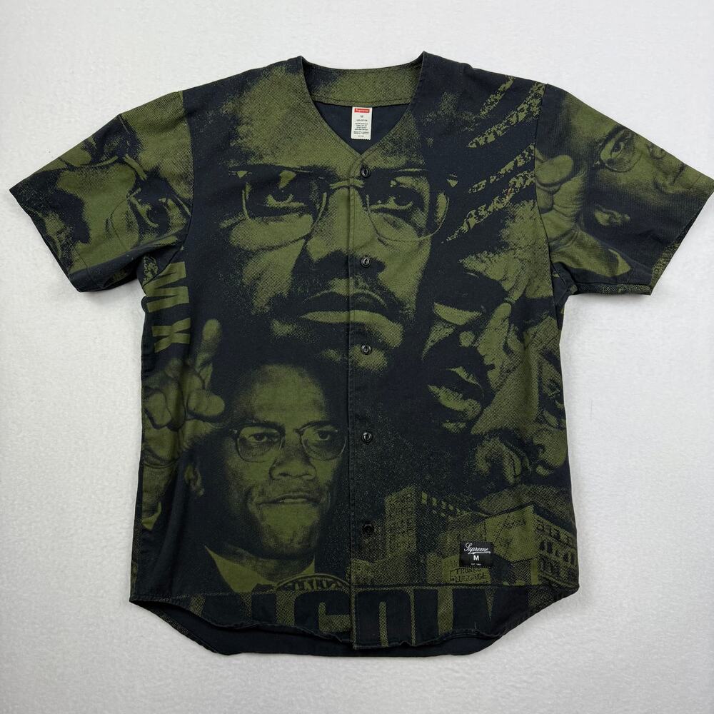 Supreme Malcolm X Baseball Jersey Size Medium RARE HTF